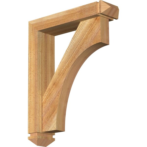 Ekena Millwork Westlake Arts and Crafts Rough Sawn Bracket w/ Offset Brace, Western Red Cedar, 4"W x 16"D x 20"H BKT0402X16X20WTL03RWR - main
